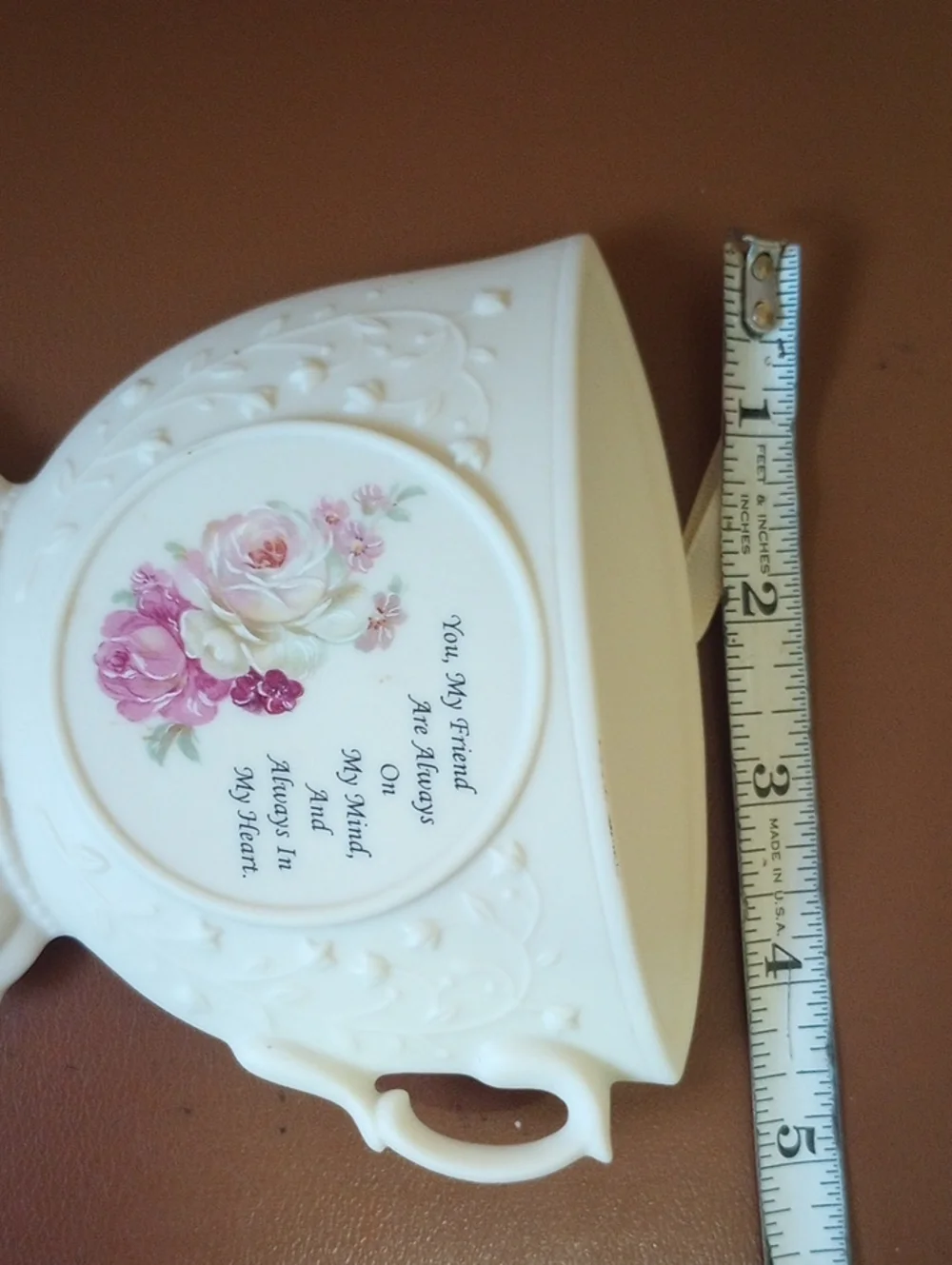 Hearts & Flowers Heritage Collection Floral Porcelain Teacup Fragrant Wall Decor